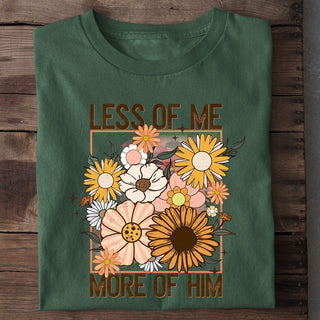 Less of me - More of him Shirt Detailansicht, Mountain Movers christliche Streetwear