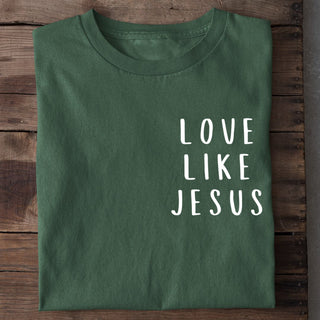 Love like Jesus Little Shirt Detailansicht, Mountain Movers christliche Streetwear