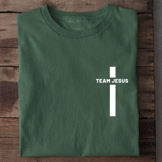 Team Jesus Shirt Detailansicht, Mountain Movers christliche Streetwear