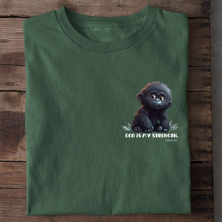 Gorilla Strength Shirt Detailansicht, Mountain Movers christliche Streetwear