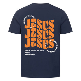 All About Jesus Shirt Backprint Detailansicht, Mountain Movers christliche Streetwear