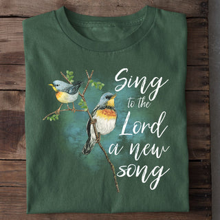 Sing to the Lord Bird Shirt Detailansicht, Mountain Movers christliche Streetwear