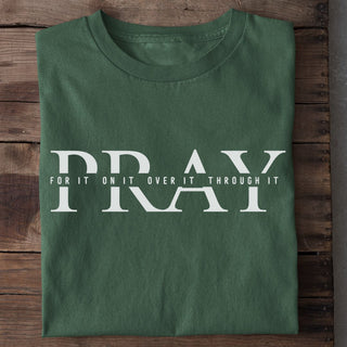 Pray for it Shirt Detailansicht, Mountain Movers christliche Streetwear