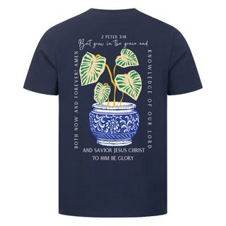 to Him be glory forever Shirt Backprint Detailansicht, Mountain Movers christliche Streetwear