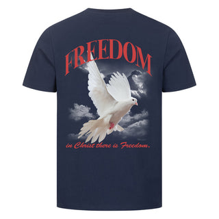 Freedom in Christ Shirt Backprint Variante, Mountain Movers christliches Design