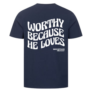 Worthy Shirt Backprint Detailansicht, Mountain Movers christliche Streetwear