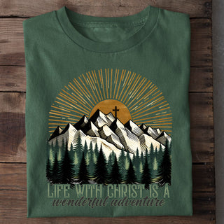 Life with Christ - Adventure Shirt Detailansicht, Mountain Movers christliche Streetwear