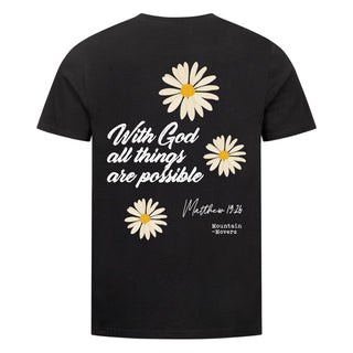 With God Flower Shirt Variante, Mountain Movers christliches Design