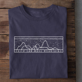 Faith simple retro Shirt Detailansicht, Mountain Movers christliche Streetwear