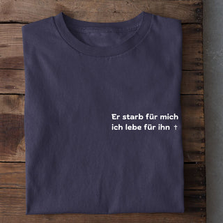Er starb für mich Shirt Detailansicht, Mountain Movers christliche Streetwear
