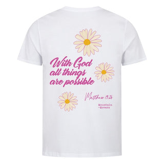 With God Flower Shirt Variante, Mountain Movers christliches Design