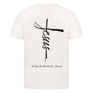 Jesus Cross Shirt BackPrint Detailansicht, Mountain Movers christliche Streetwear