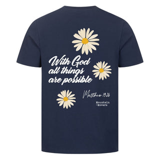 With God Flower Shirt Detailansicht, Mountain Movers christliche Streetwear