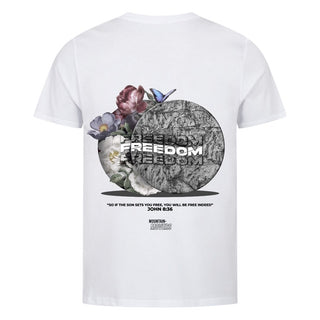 Freedom Grave Shirt Backprint Detailansicht, Mountain Movers christliche Streetwear