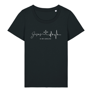 Jesus is my lifeline Frauen T-Shirt, Motivdetail