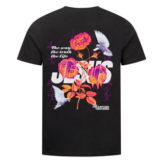 Jesus Flower Shirt Backprint Variante, Mountain Movers christliches Design