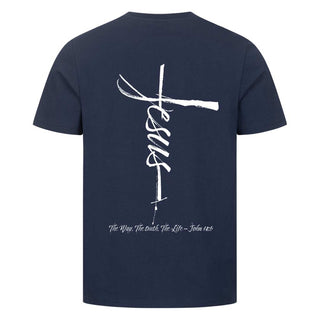 Jesus Cross Shirt BackPrint Detailansicht, Mountain Movers christliche Streetwear