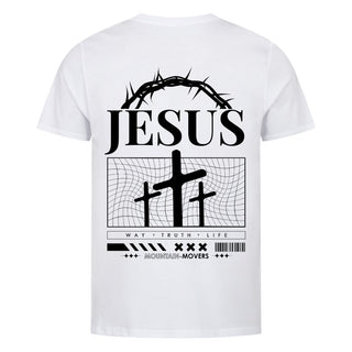 Jesus Way Truth Life Shirt Detailansicht, Mountain Movers christliche Streetwear