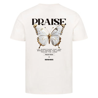 Praise the Lord Butterfly Shirt Detailansicht, Mountain Movers christliche Streetwear