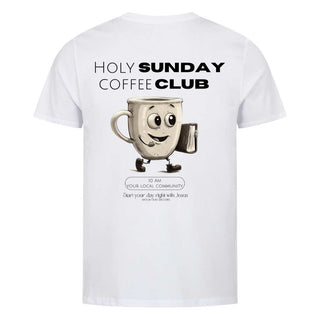 Holy Sunday Coffee Club Shirt BackPrint Variante, Mountain Movers christliches Design