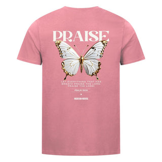 Praise the Lord Butterfly Shirt Detailansicht, Mountain Movers christliche Streetwear