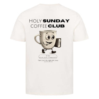 Holy Sunday Coffee Club Shirt BackPrint Detailansicht, Mountain Movers christliche Streetwear