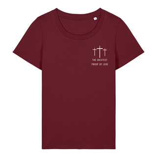 Proof of Love Frauen Premium T-Shirt Detailansicht, Mountain Movers christliche Streetwear