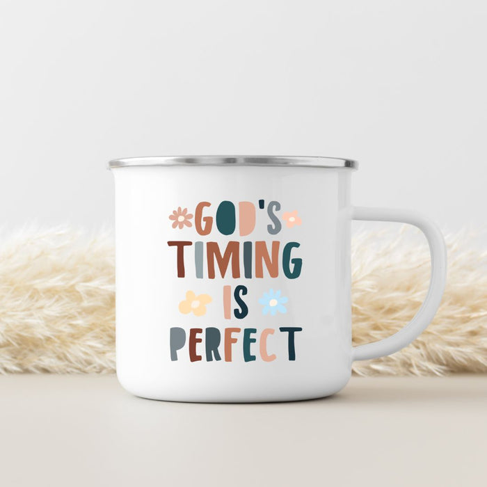 God's Timing Is Perfect Emaille Mok