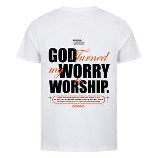 God Turned my Worry Shirt Backprint