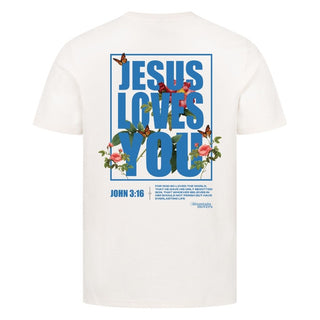 Jesus loves you Flower Shirt Variante, Mountain Movers christliches Design