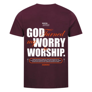 God Turned my Worry Shirt Backprint