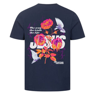 Jesus Flower Shirt Backprint Detailansicht, Mountain Movers christliche Streetwear