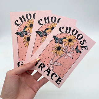 Choose Grace Postkarte Variante, Mountain Movers christliches Design