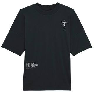 Jesus cross Front- und BackPrint Oversized Shirt Variante, Mountain Movers christliches Design