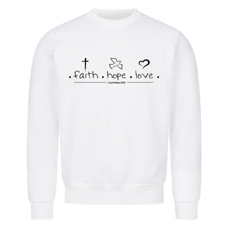 faith hope love Sweatshirt Variante, Mountain Movers christliches Design