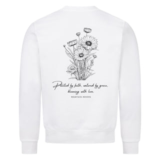Planted by faith Sweatshirt Backprint Variante, Mountain Movers christliches Design
