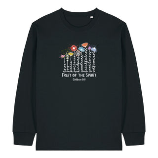 Fruit of the Spirit schwarz 23cm Longsleeve, christliche Streetwear von Mountain Movers
