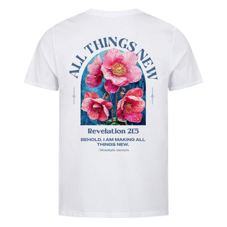 All things new Flower Shirt Detailansicht, Mountain Movers christliche Streetwear