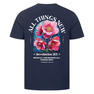 All things new Flower Shirt Detailansicht, Mountain Movers christliche Streetwear