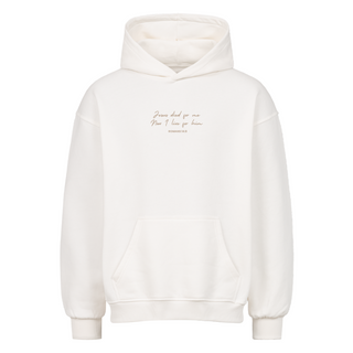Jesus died for me Kalligrafie Oversized Hoodie Variante, Mountain Movers christliches Design