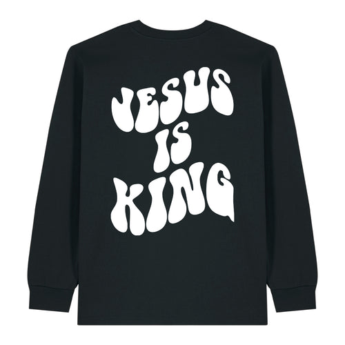 Jesus is King Schrift Longsleeve Rugprint