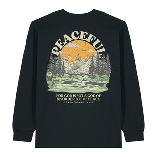 Peaceful Longsleeve BackPrint, christliche Streetwear von Mountain Movers