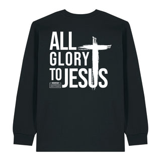 all glory to jesus Longsleeve BackPrint, christliche Streetwear von Mountain Movers