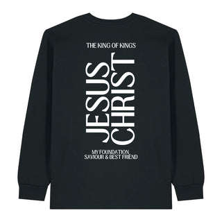 King Jesus Christ Longsleeve BackPrint, christliche Streetwear von Mountain Movers