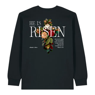 He is Risen Longsleeve BackPrint, christliche Streetwear von Mountain Movers