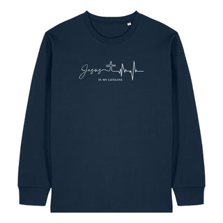 Jesus is my lifeline Longsleeve Variante, Mountain Movers christliches Design