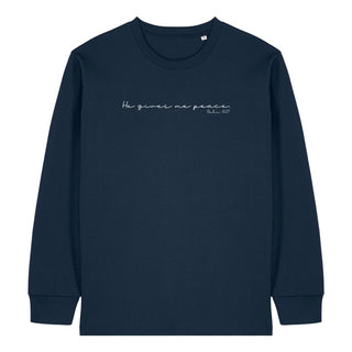 He gives peace Longsleeve Variante, Mountain Movers christliches Design