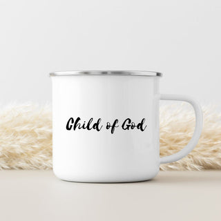 Child of God Emaille Tasse, christliche Streetwear von Mountain Movers