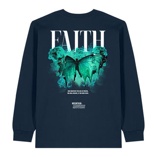 Faith Streetwear Longsleeve BackPrint Variante, Mountain Movers christliches Design