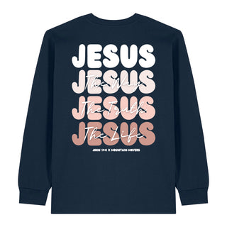 Jesus x John 14_6 Longsleeve BackPrint Variante, Mountain Movers christliches Design
